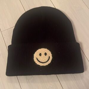 Black Smile Patch Beanie